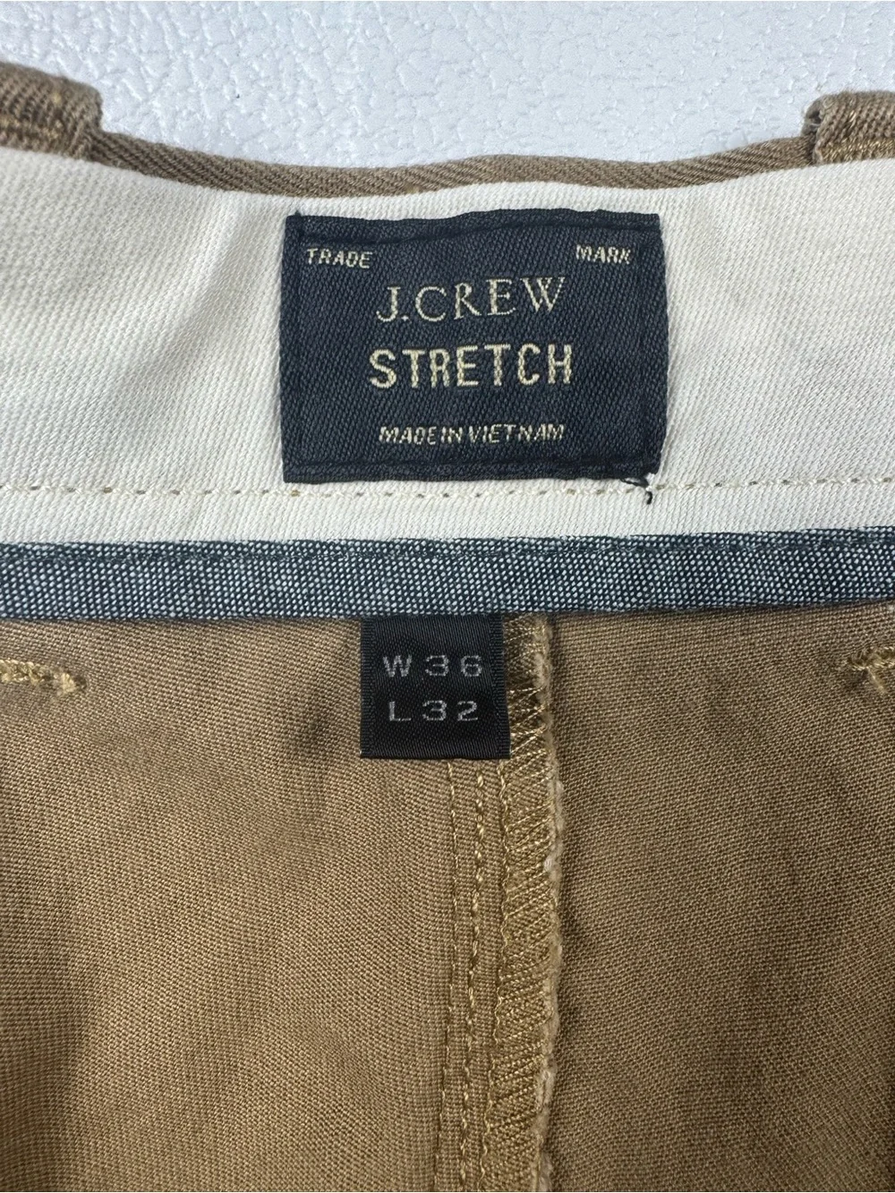 J.Crew 1040 Athletic Fit Stretch Chino Pants Brown Khaki 36x32